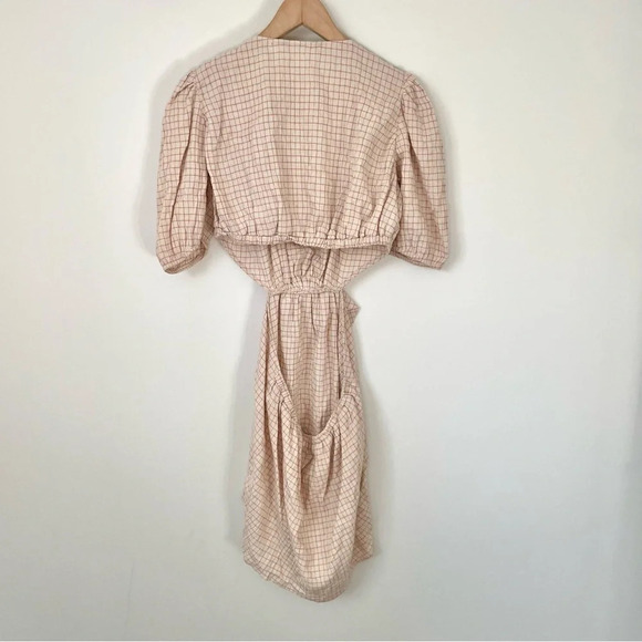 Zara Cut  Out Linen Blend Dress - Picture 7 of 8